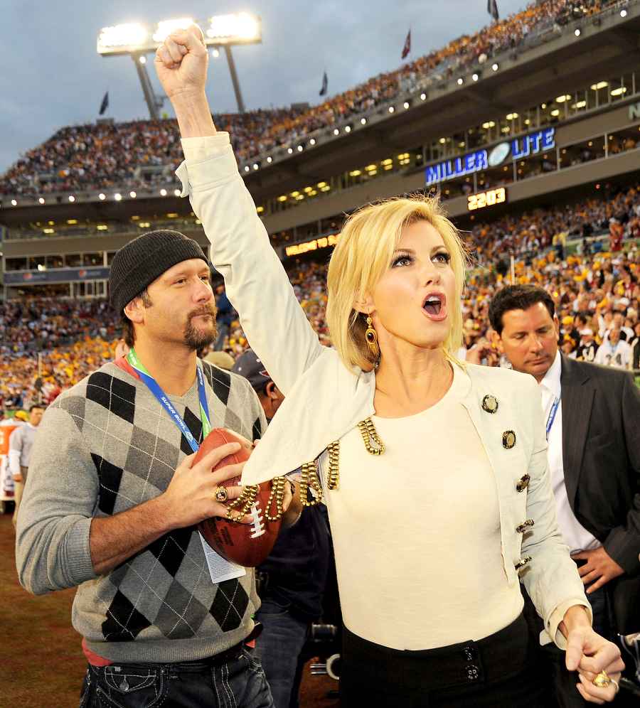 Tim McGraw and Faith Hill attend Super Bowl XLIII between the Arizona Cardinals and the Pittsburgh Steelers on February 1, 2009 at Raymond James Stadium in Tampa, Florida.