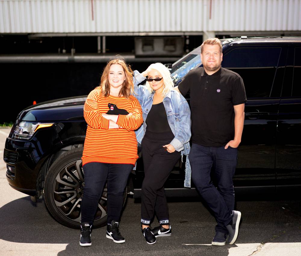 Melissa McCarthy, Christina Aguilera and James Corden on ‘Carpool Karaoke’