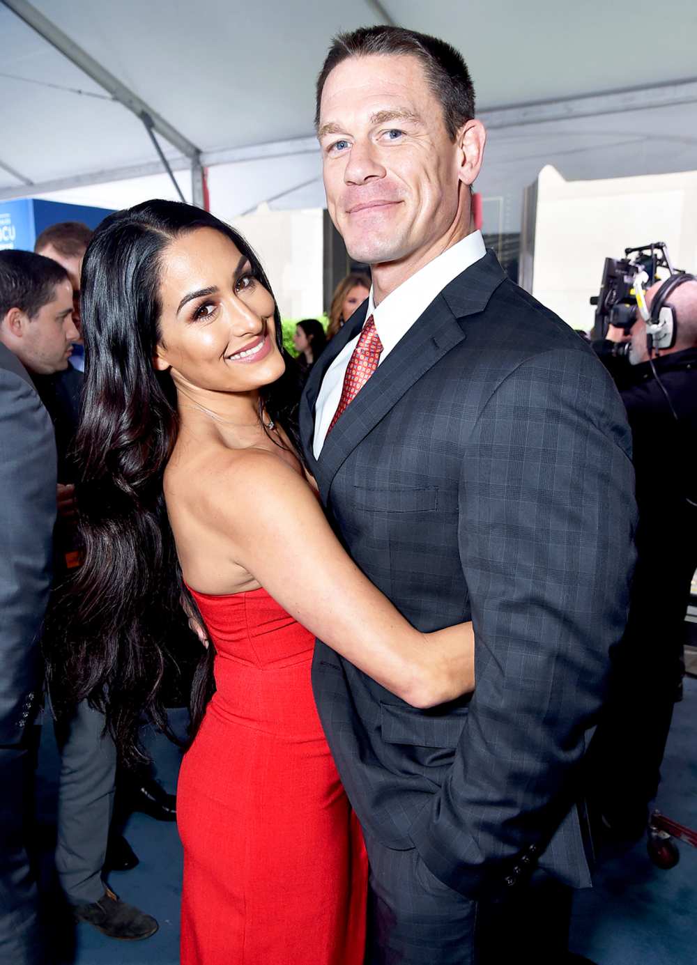 John Cena and Nikki Bella attend 2017 NBCUniversal Upfront in New York City.