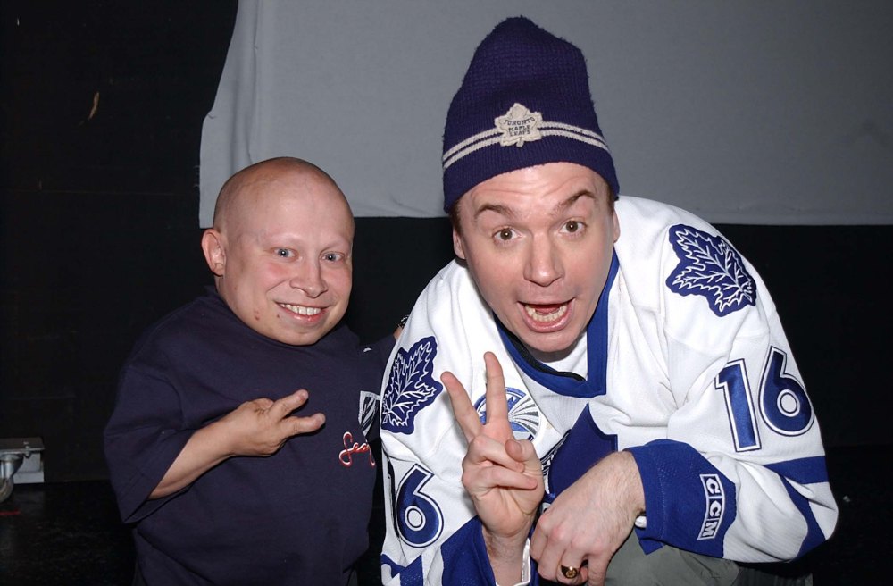 Verne Troyer and Mike Myers