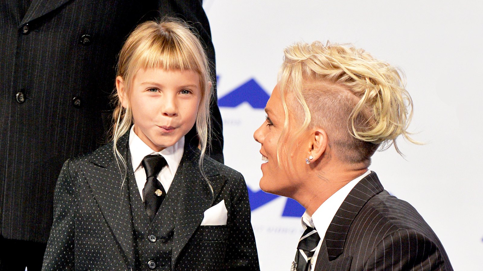 Pink and daughter Willow arrive at the 2017 MTV Video Music Awards at The Forum in Inglewood, California.