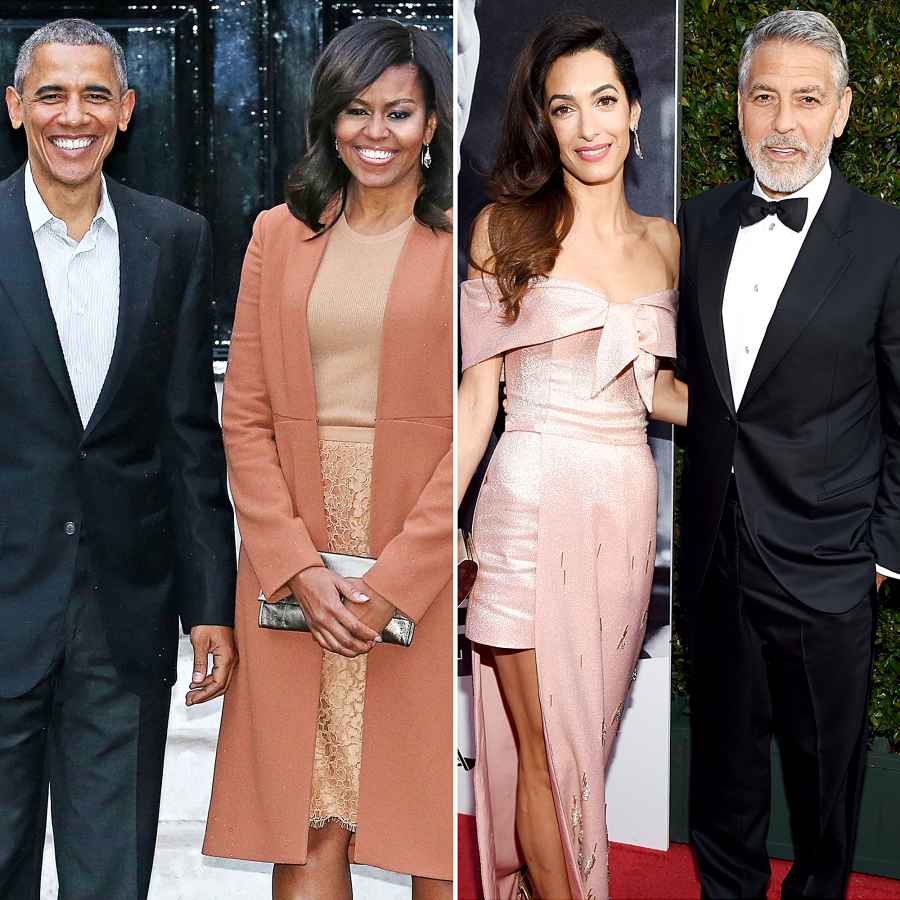 Barack Obama Michelle Obama Hang With George Clooney Amal Clooney Lake Como