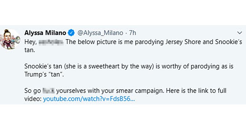 Alyssa Milano Slams Blackface Accusations Claims She Being Snooki