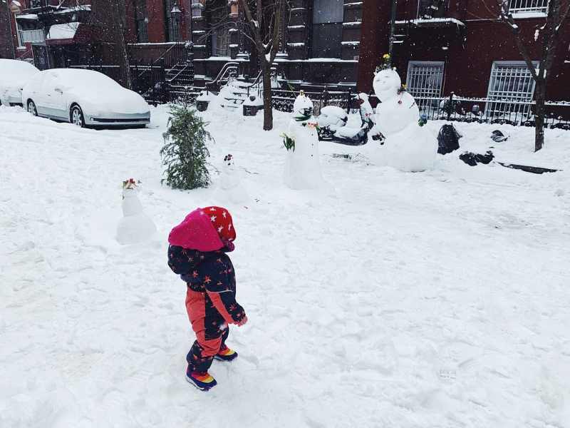 Jazz Charton and Kieran Culkins Daughter Kinsey in the Snow