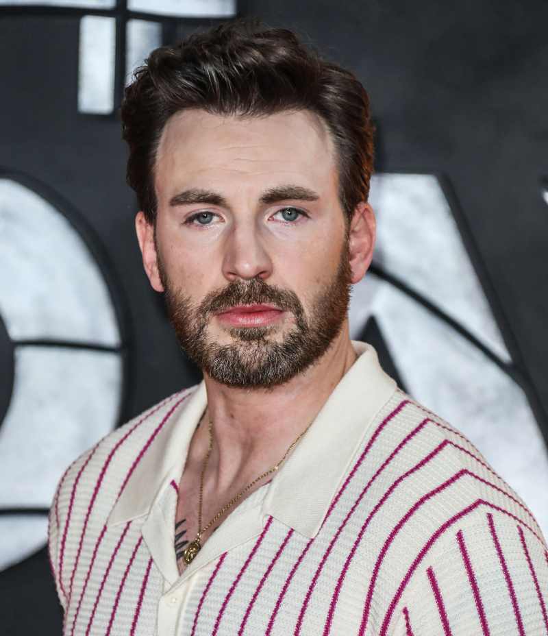 Chris Evans and Alba Baptista’s Relationship Timeline striped polo