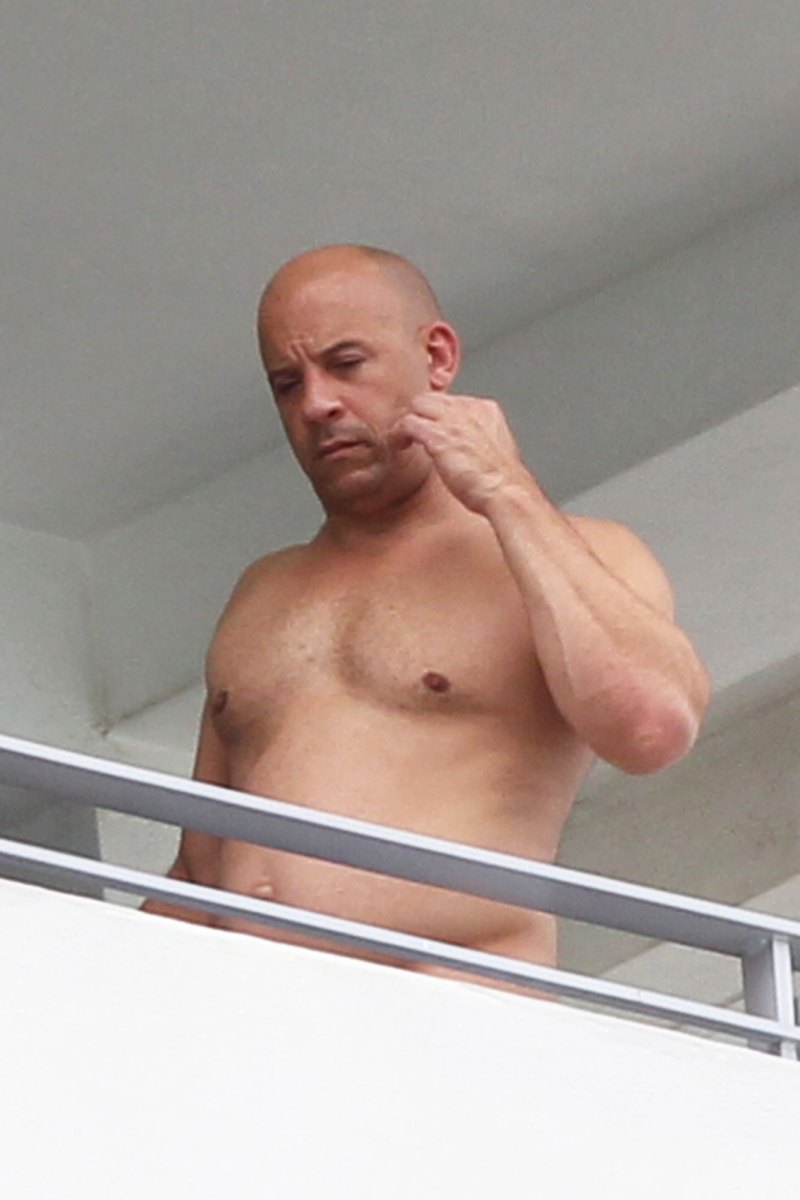 Vin Diesel Showcases Softer Figure While Lounging Shirtless in Miami — See His Not-So-Buff Bod