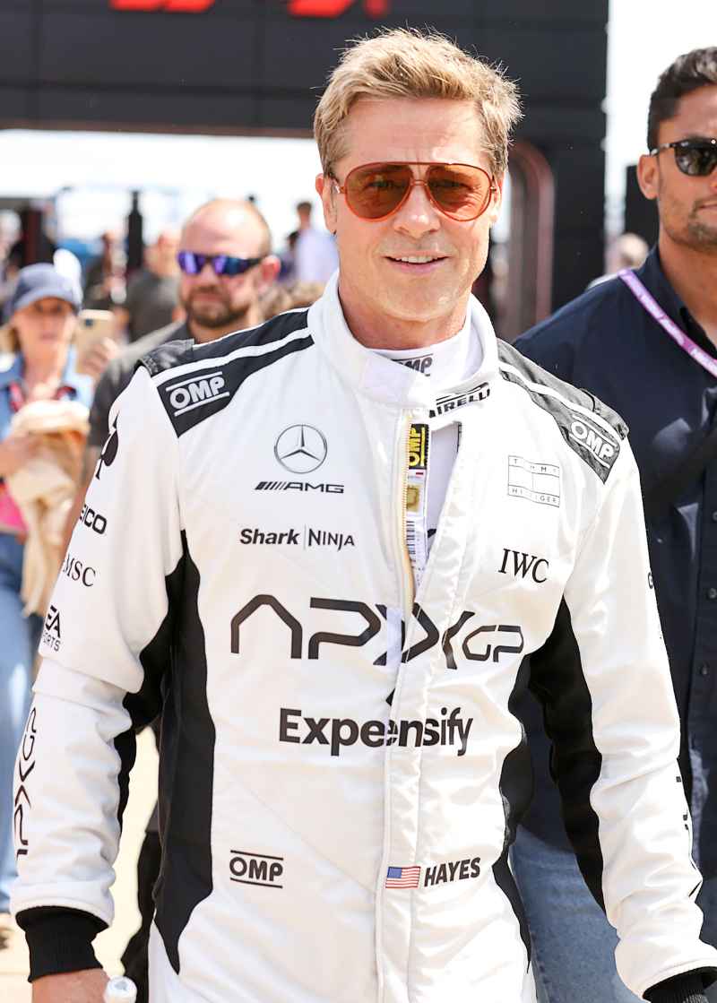 Brad Pitt Arrives At The British Grand Prix In Silverstone As Fictional Formula One Driver Sonny Hayes For The New Apple Movie Apex