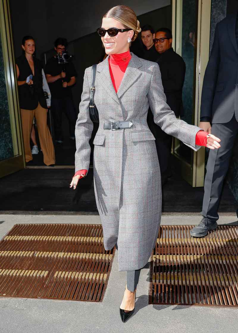 Feature Sofia Richie in Gray Coat at Milan Fashion Week