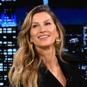 THE TONIGHT SHOW STARRING JIMMY FALLON -- Episode 1945 -- Pictured: Model Gisele Bündchen during an interview on Thursday, March 21, 2024 -- (Photo by: Todd Owyoung/NBC via Getty Images)