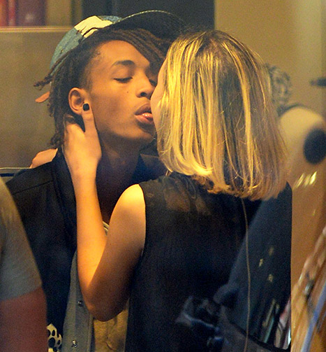Jaden Smith and Sarah Snyder tongue kiss