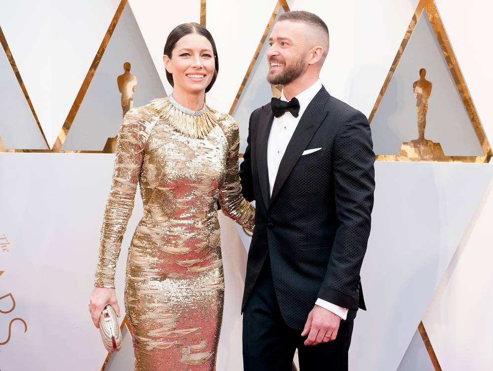 Jessica Biel and Justin Timberlake at The 89th Oscars.