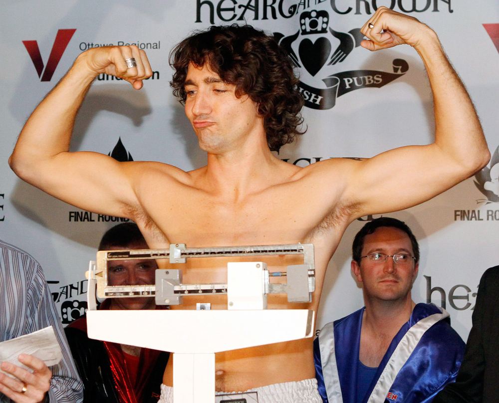 Justin Trudeau boxing weigh in 2012 shirtless