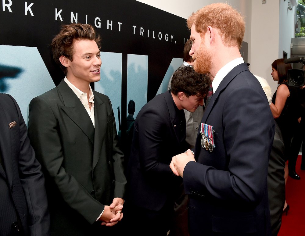 Harry Styles and Prince Harry attend the 'Dunkirk' World Premiere at Odeon Leicester Square on July 13, 2017 in London, England.