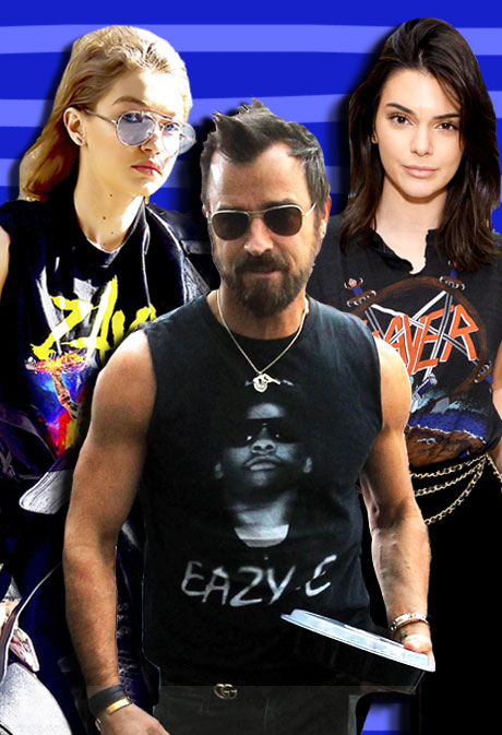 Celebrities wearing hot sale band t shirts