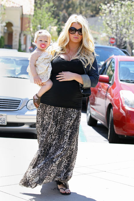 Baby Maxwell steals the spotlight from pregnant Jessica Simpson as