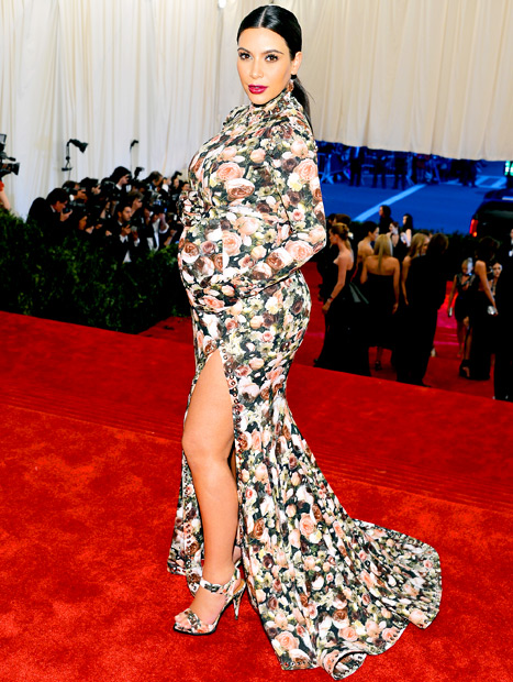 kim k met gala floral dress