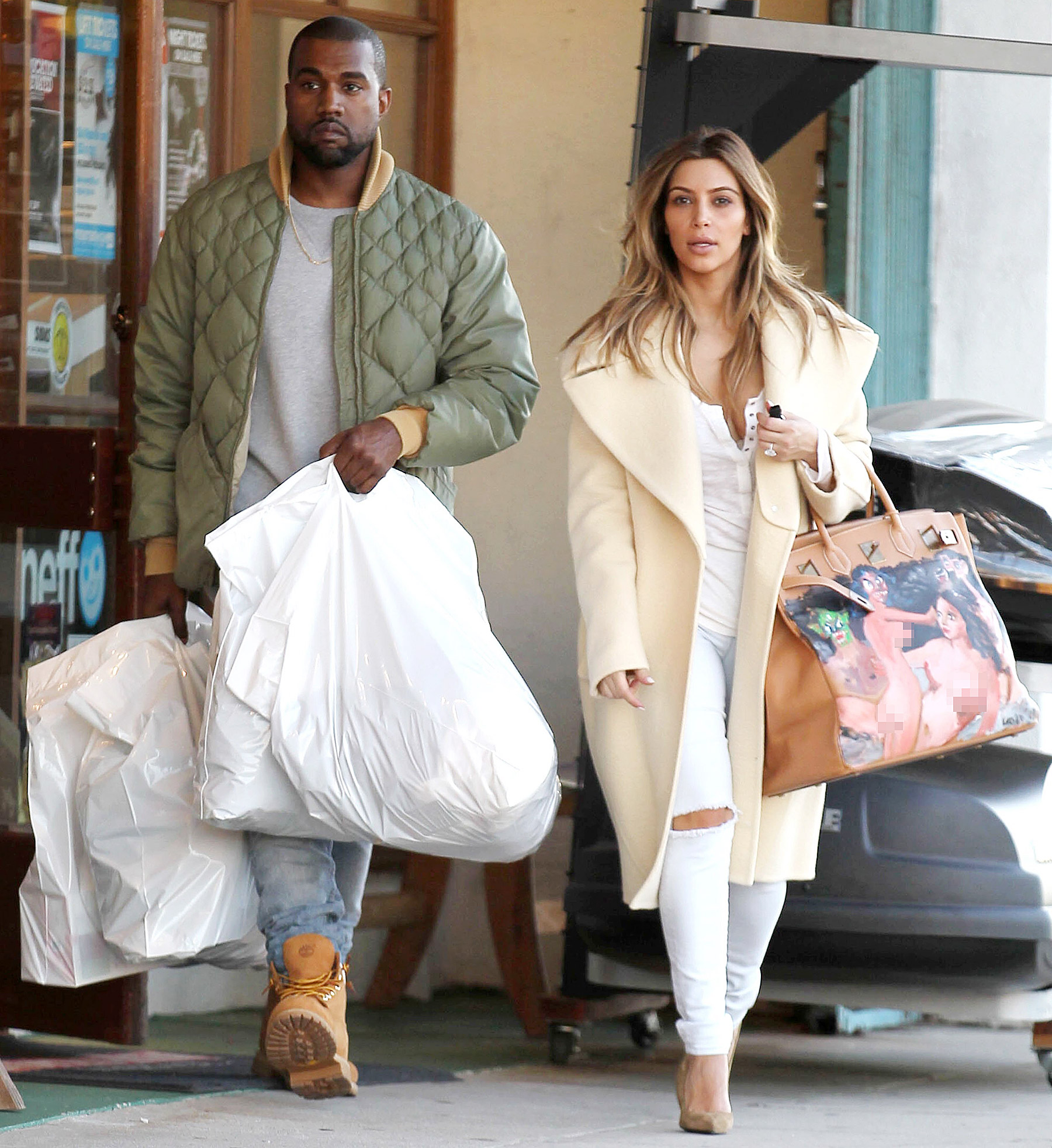 Kim Kardashian Shows Off George Condo-Painted Bag From Kanye West