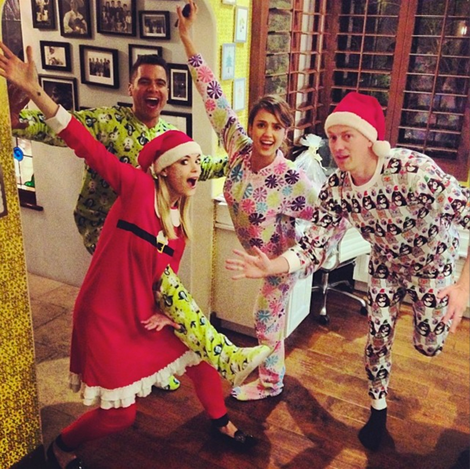 Celebrities Wearing Matching Holiday, Christmas Pajamas: Pics