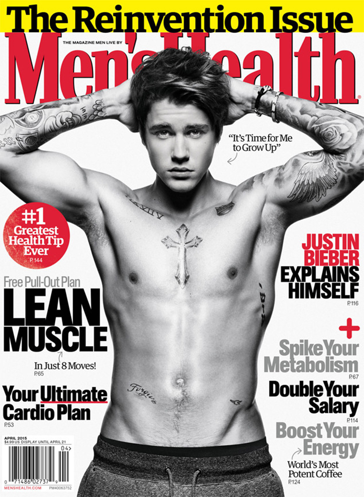 Justin Bieber Denies His Men's Health Cover Is Photoshopped