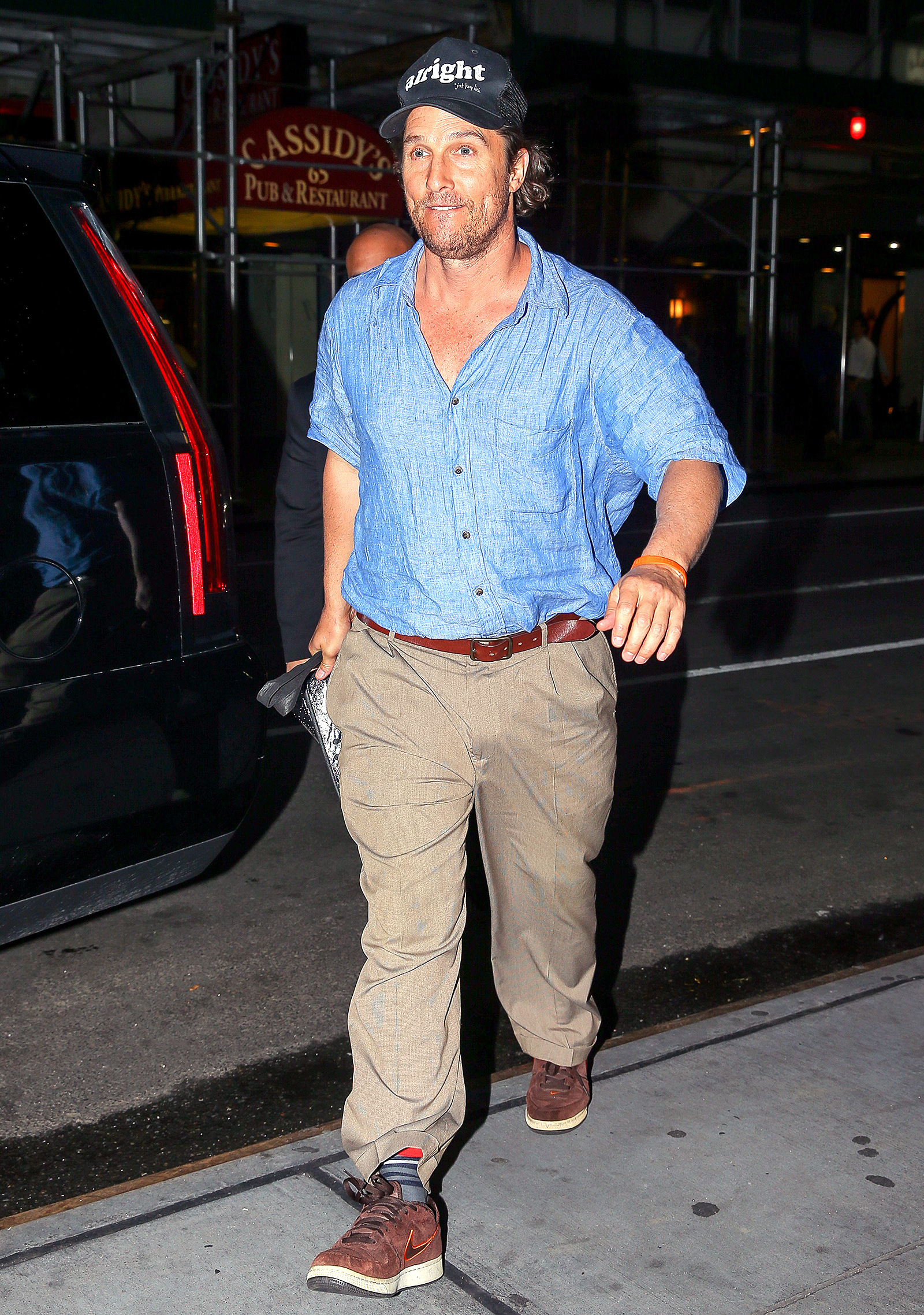 Matthew McConaughey Embraces Dad Style in a Loose Shirt, Khakis