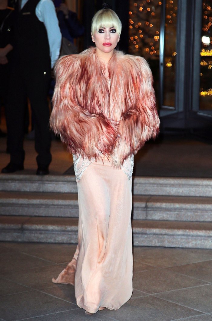 Lady Gaga Wears $6,400 Scognamiglio Goat Fur Jacket