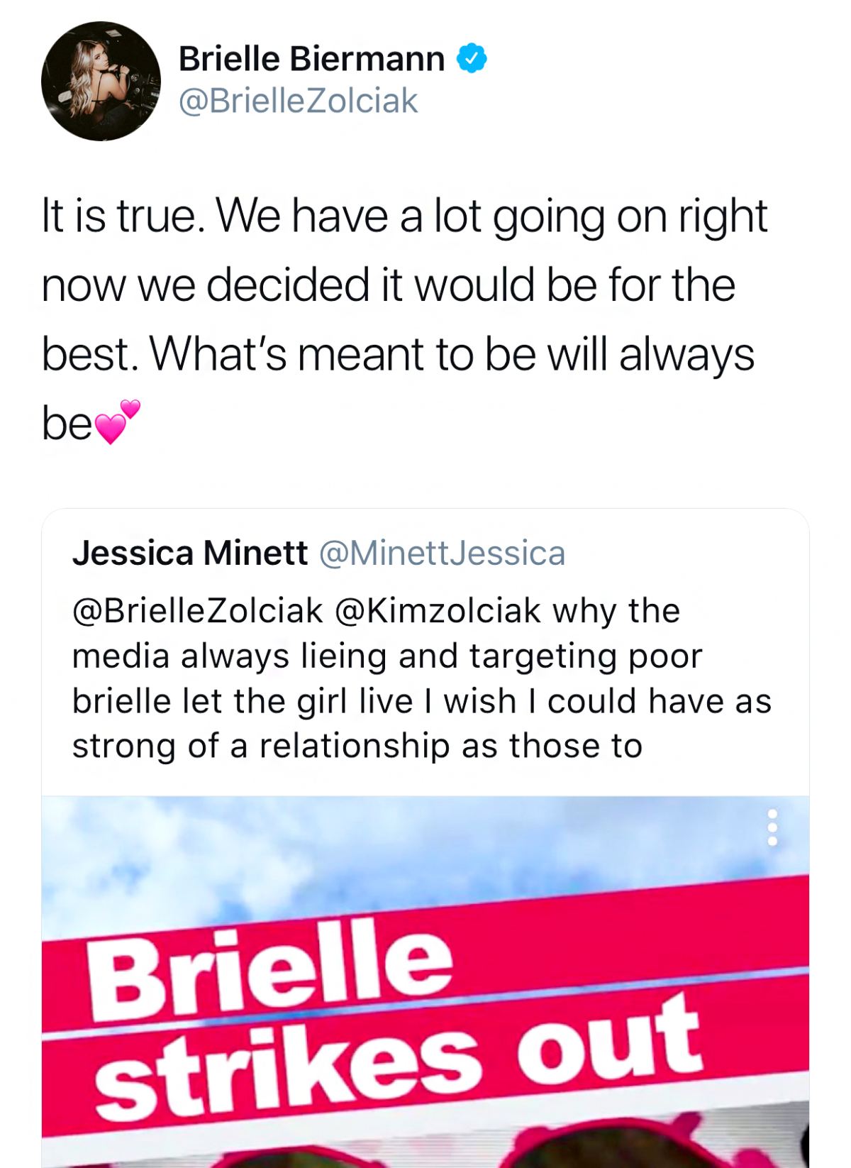 Brielle Biermann Explains Her Breakup from Michael Kopech