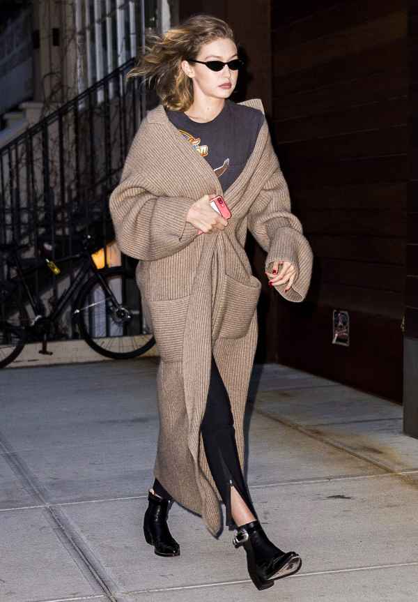 Gigi Hadid Wears Oversized Maxi Cardigan in NYC: Similar Styles | Us Weekly