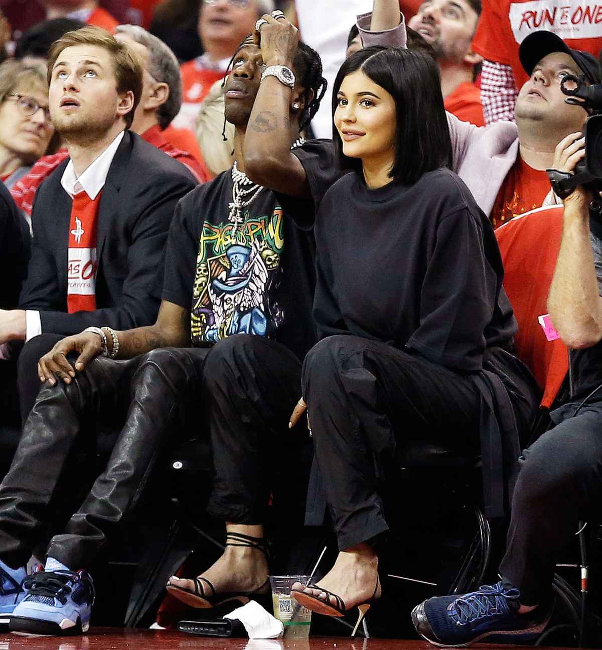 Travis Scott & Kylie Jenner Spotted Courtside At Houston Rockets Game