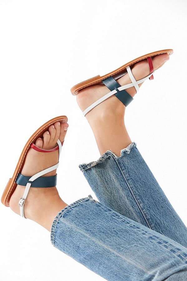 Report Footwear Velvet Strappy Sandals Flats Women's 6.5 Dusty Blue PLEASE  READ! | eBay