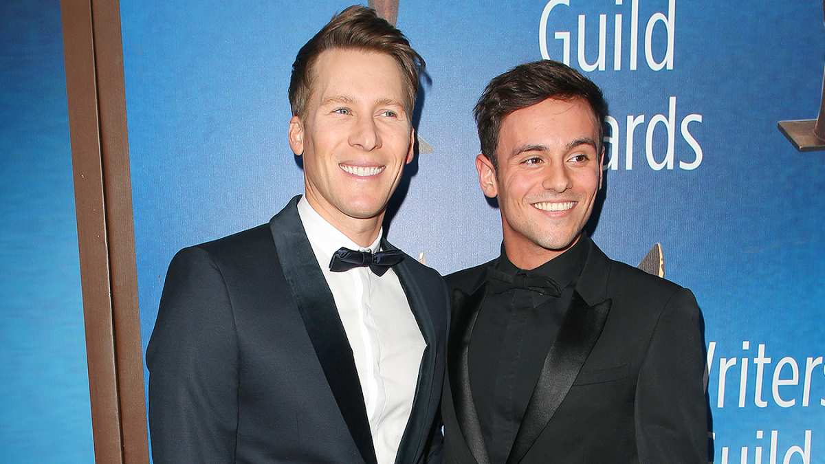 Tom Daley and husband Dustin Lance Black share adorable family photo with  baby Robbie Ray
