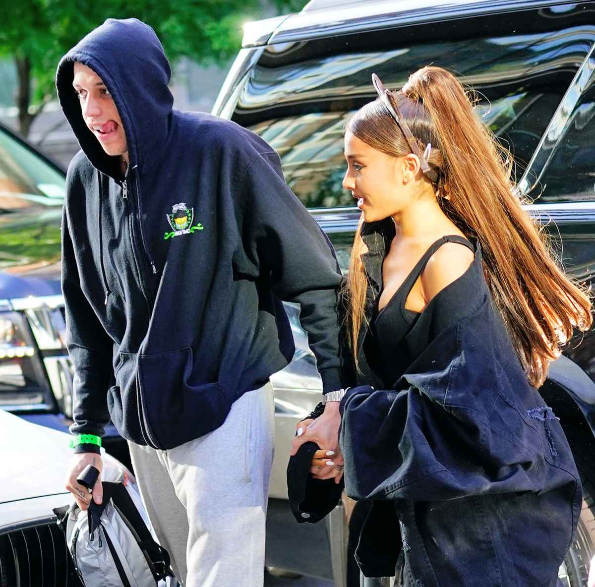 Ariana Grande Has a Photo of Her Fiancé on Her Sweatshirt