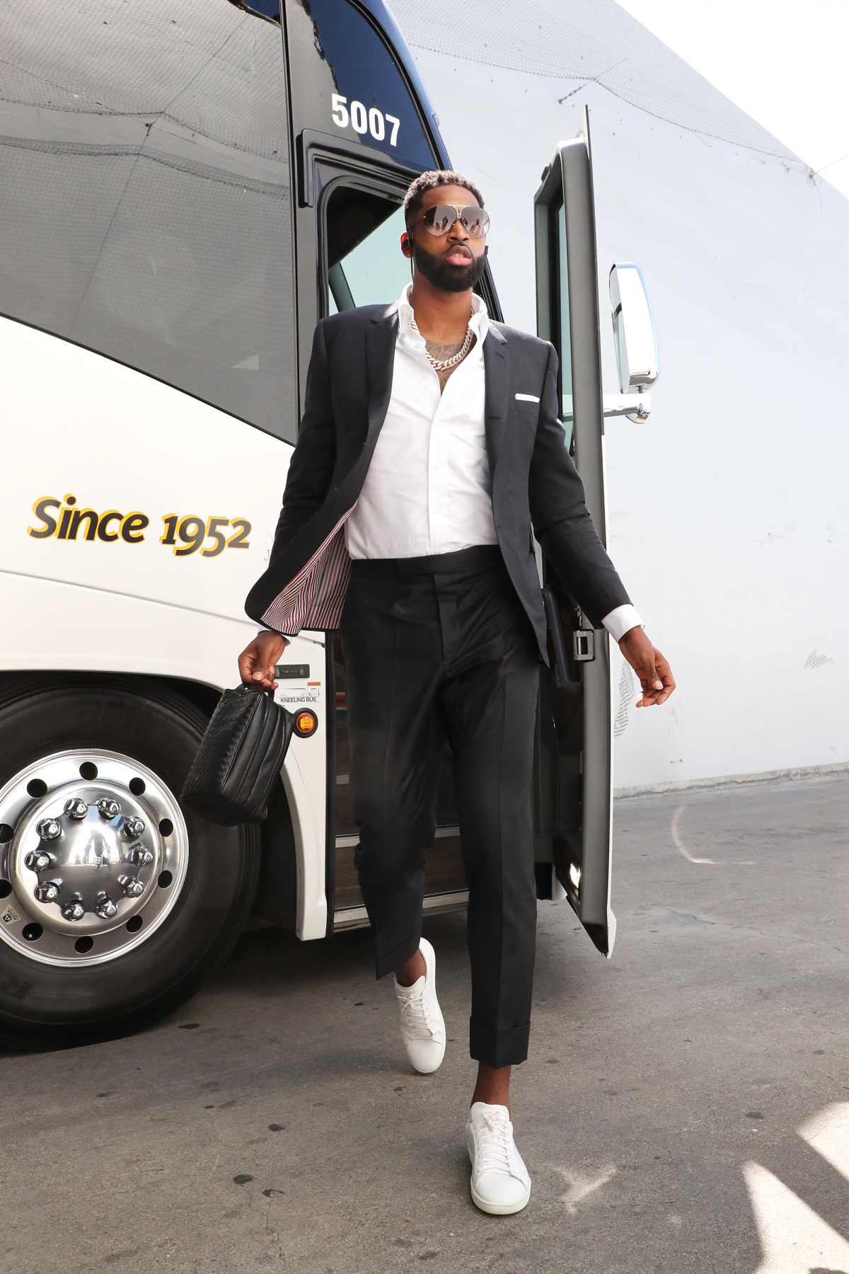 LeBron James and Cleveland Cavaliers in Thom Browne at the NBA Finals