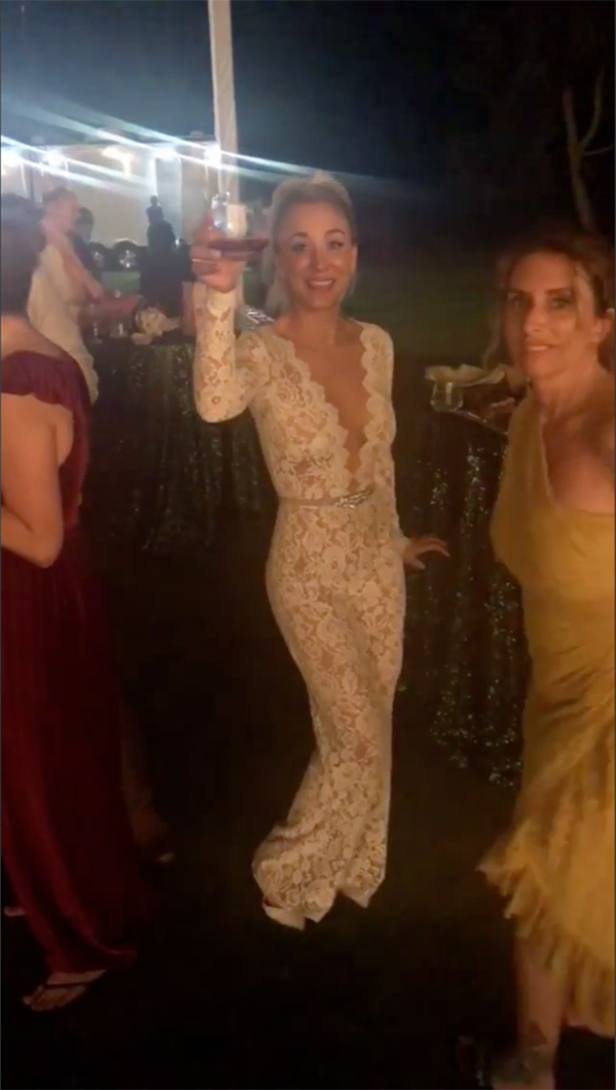 Kaley cuoco top jumpsuit wedding