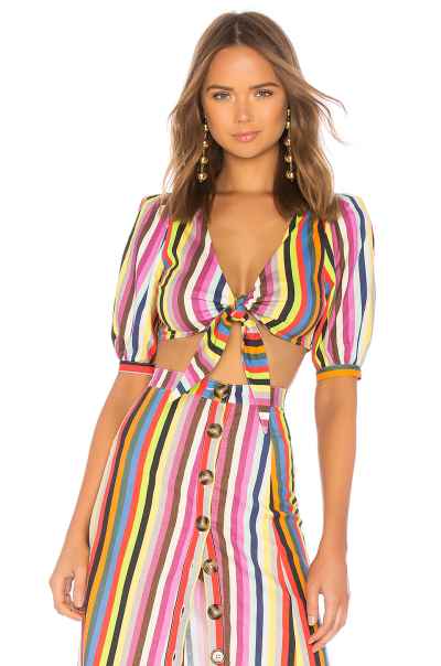 Jennifer Lopez Rainbow Striped Top & Similar Styles