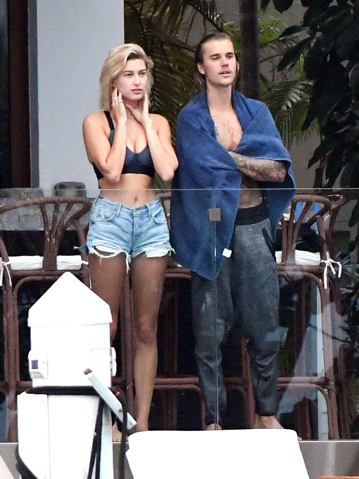 Hailey Baldwin Wore a Button Up Shirt and No Pants