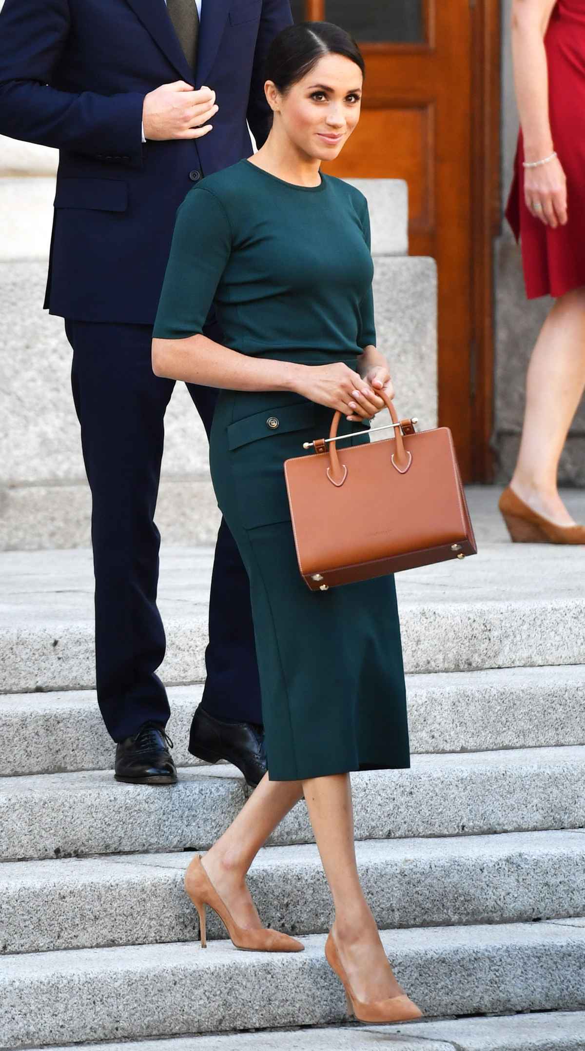 Meghan Markle Carrying a Strathberry Midi Tote Bag in Tricolour, Meghan  Markle's Best Bags Are Back in Stock — Shop 'Em While You Can!