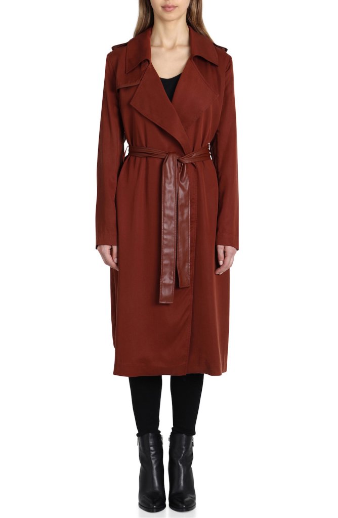 Shop the Badgley Mischka Faux Leather Trench Coat for Fall