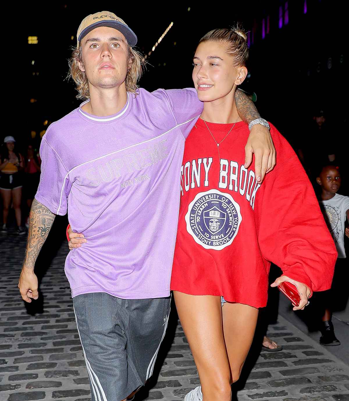 Hailey and Justin Bieber Match In Valentine's Day Red For a Night Out