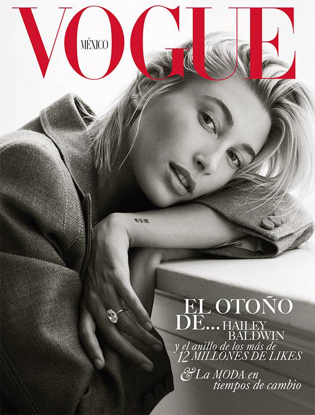 Hailey Baldwin Debuts Engagement Ring On Vogue Mexico Cover