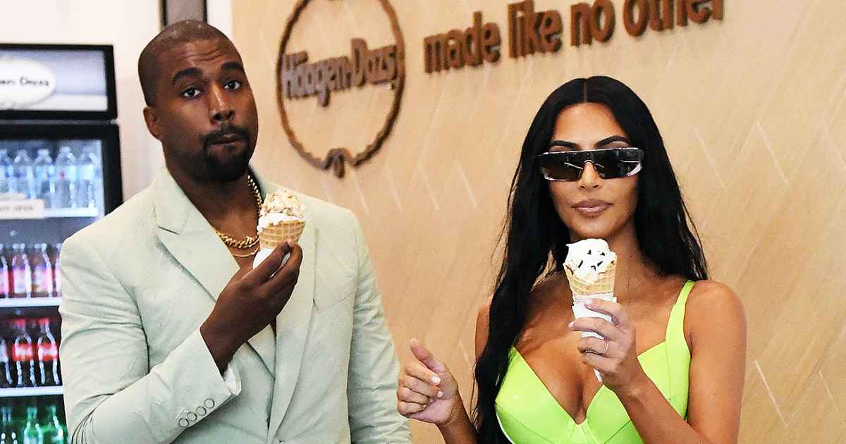 Kim Kardashian, Kanye West Show PDA on Ice Cream Date