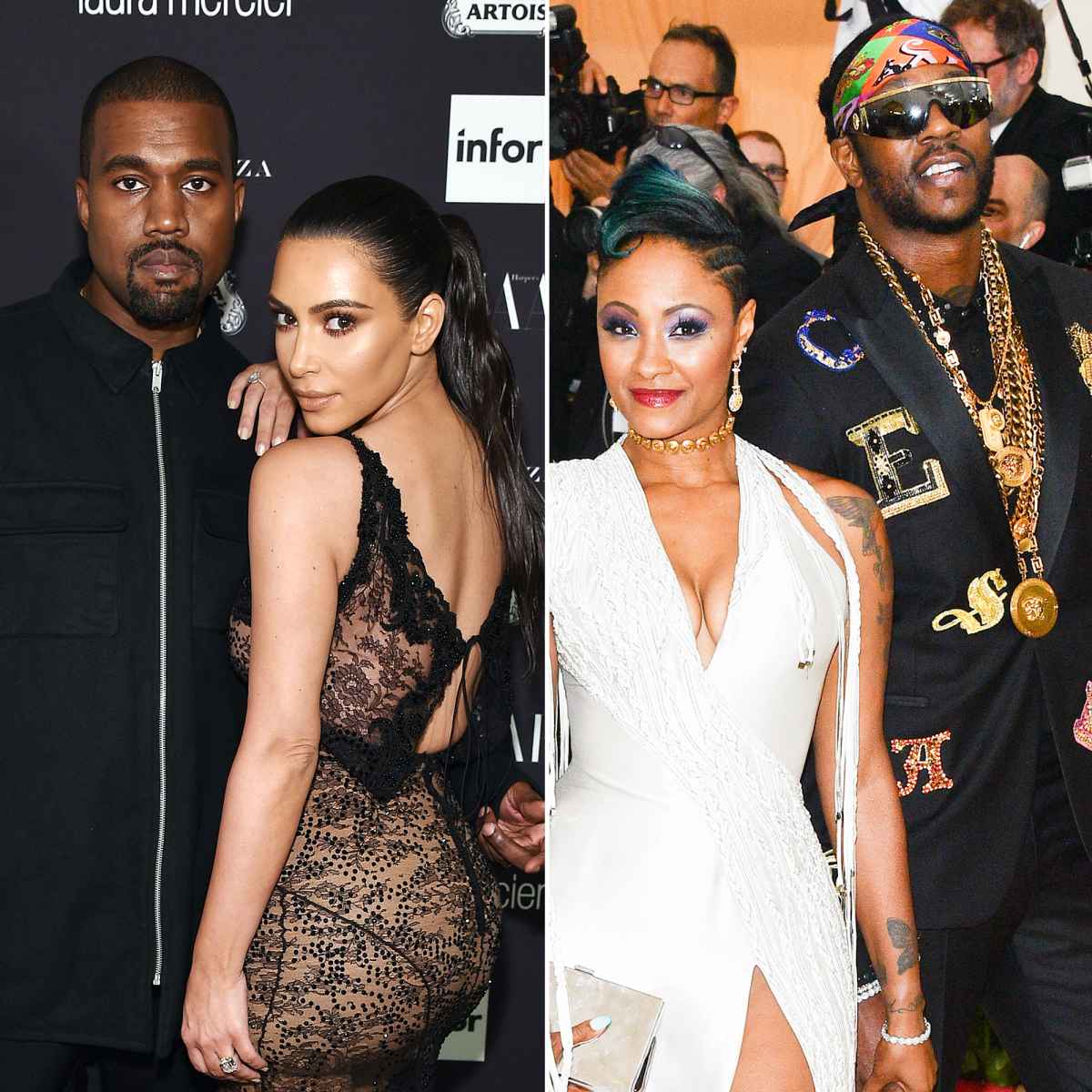 Kim Kardashian In Atsuko Kudo & Kanye West In Louis Vuitton - 2 Chainz  Wedding - Red Carpet Fashion Awards