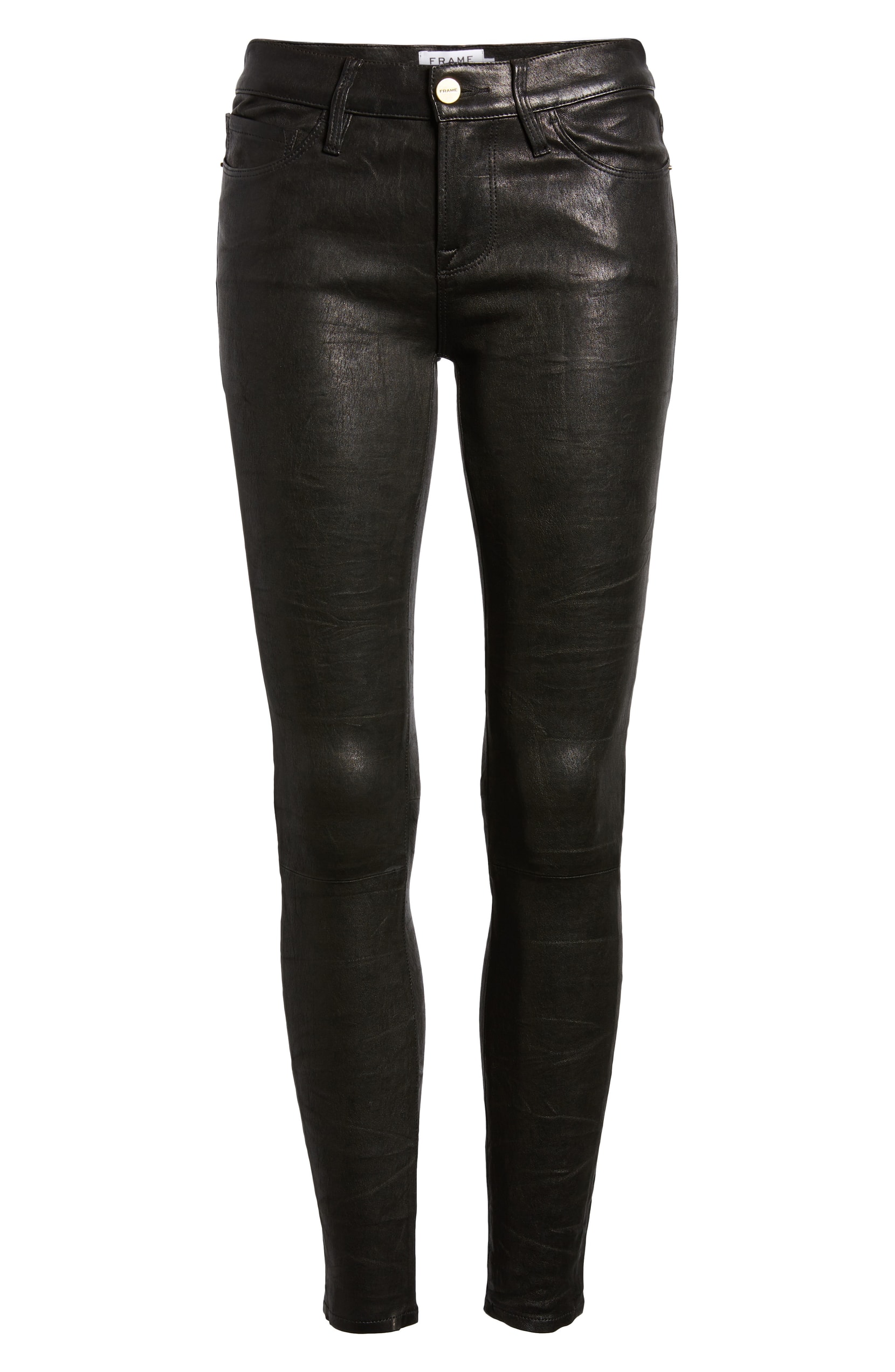 frame black leather pants