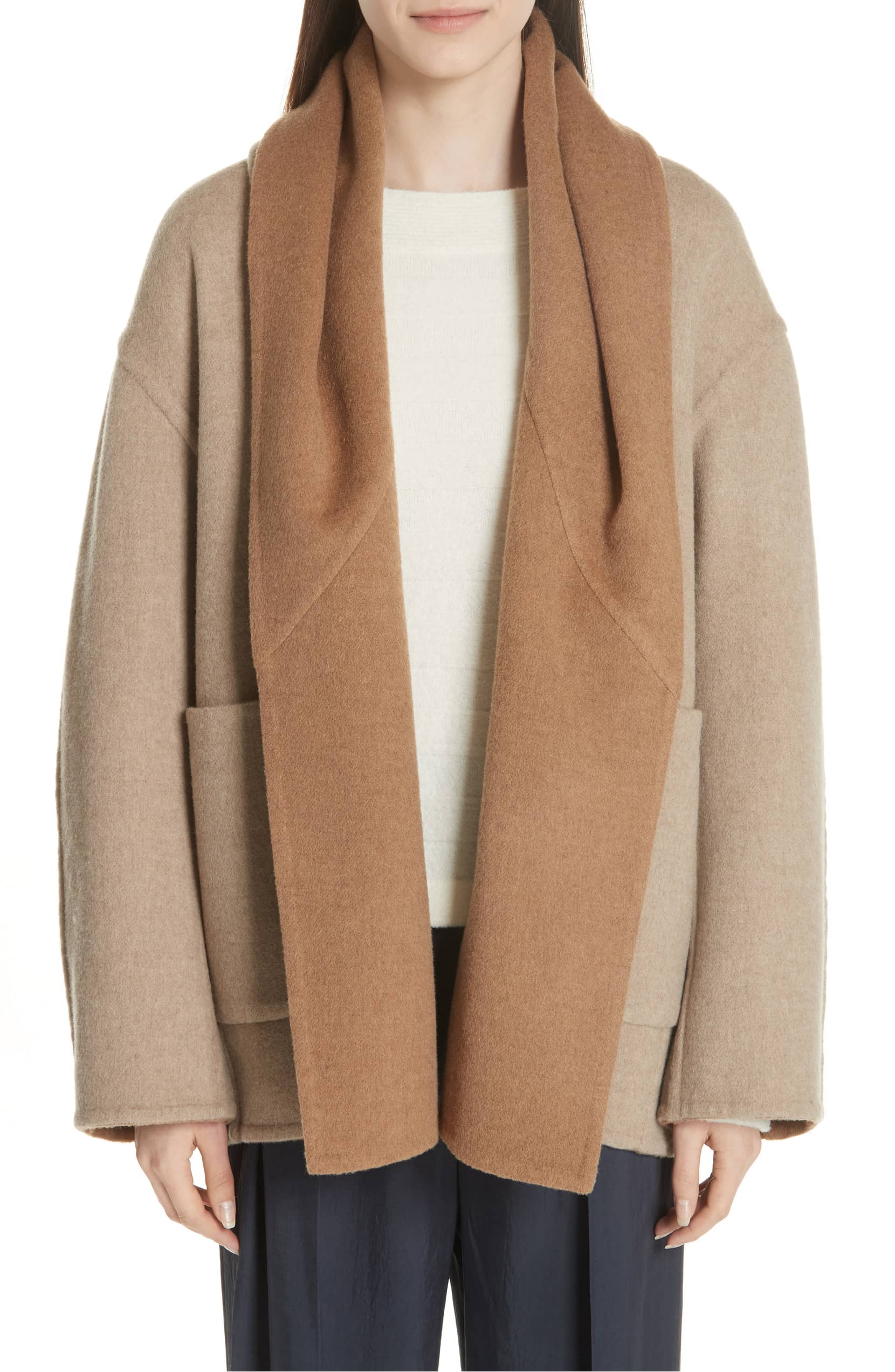 Vince reversible shawl shop collar shearling coat