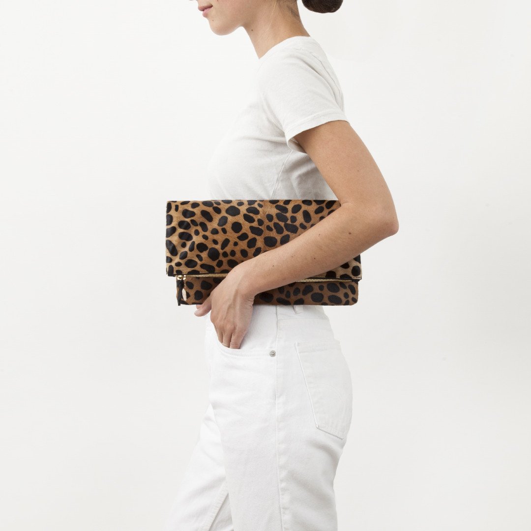 Clare V. Supreme Haircalf Fold Over Clutch