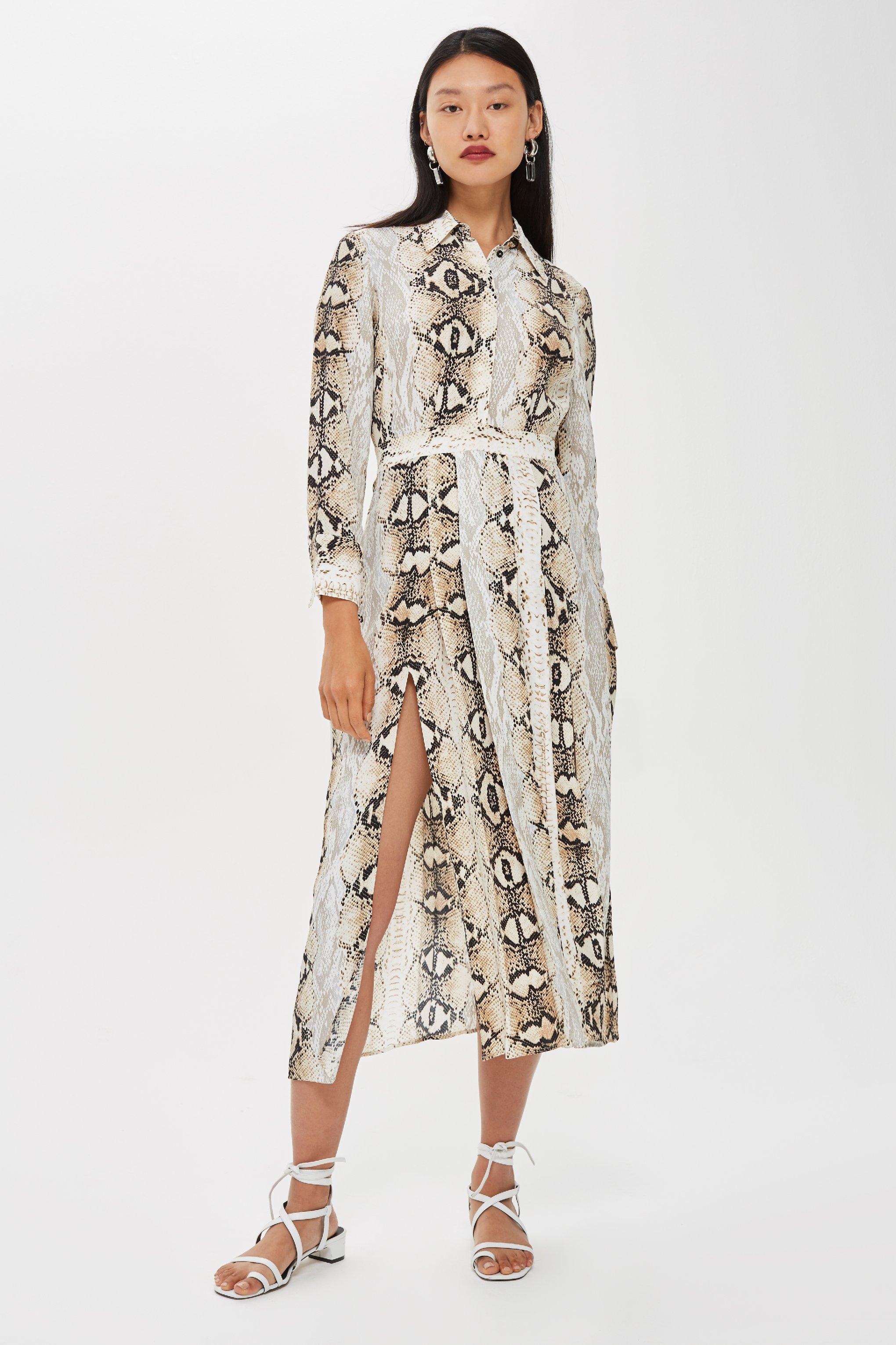 Snake print store shirt dress topshop