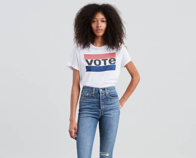 Levi’s x Rock the Vote Voter Turnout T-Shirt, Campaign: Details | Us Weekly