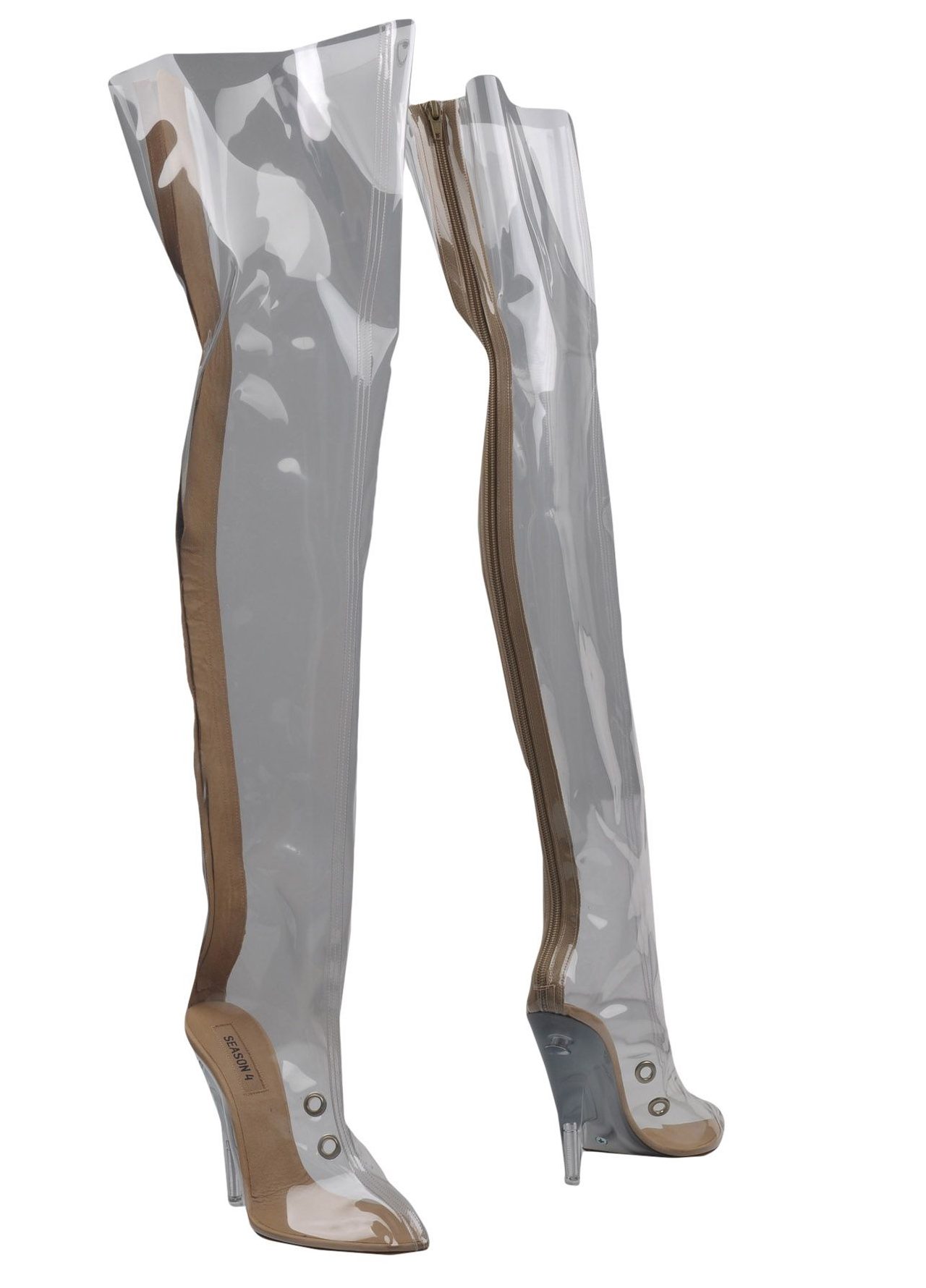 clear thigh high boots yeezy