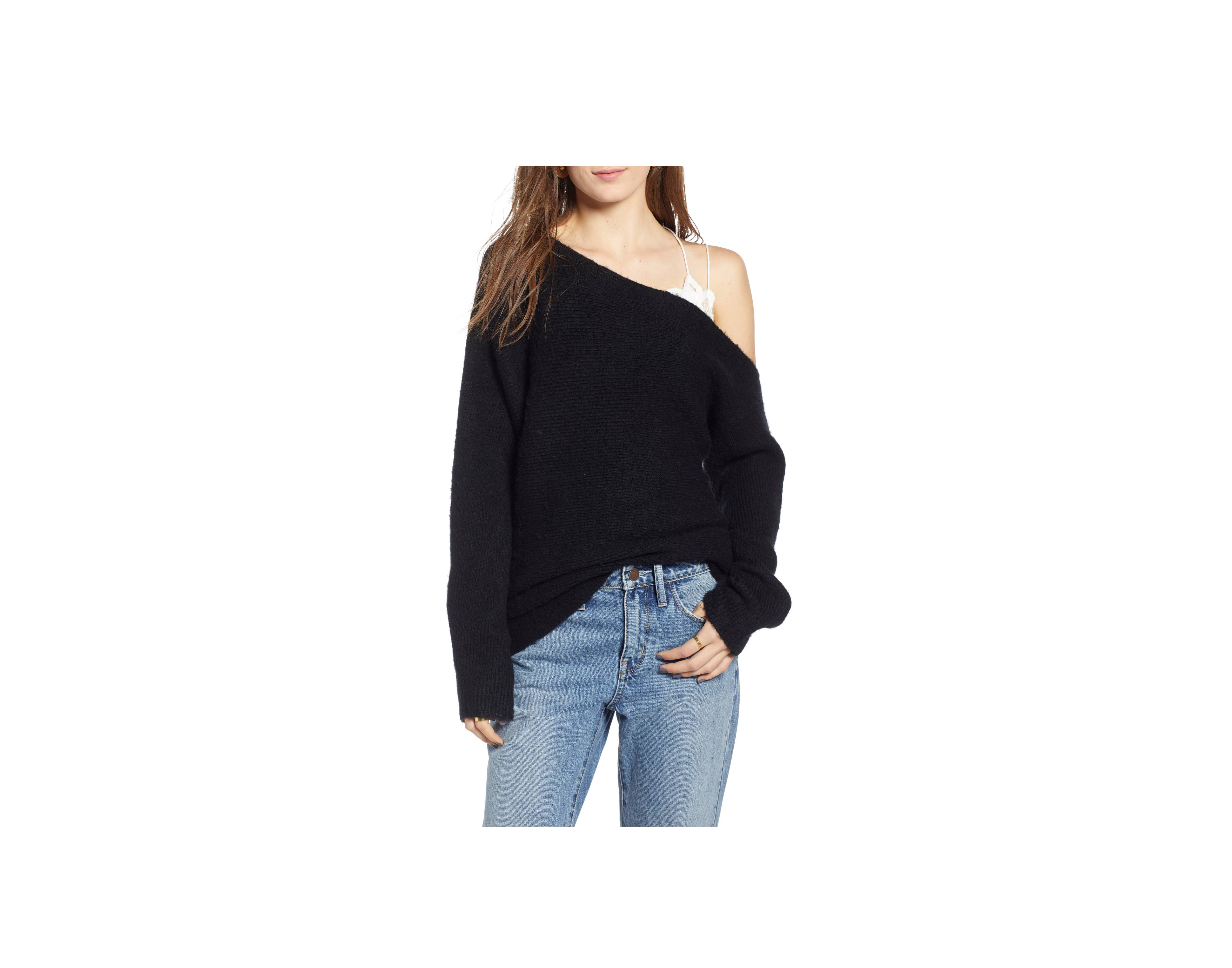 Treasure and bond outlet one shoulder ribbed sweater