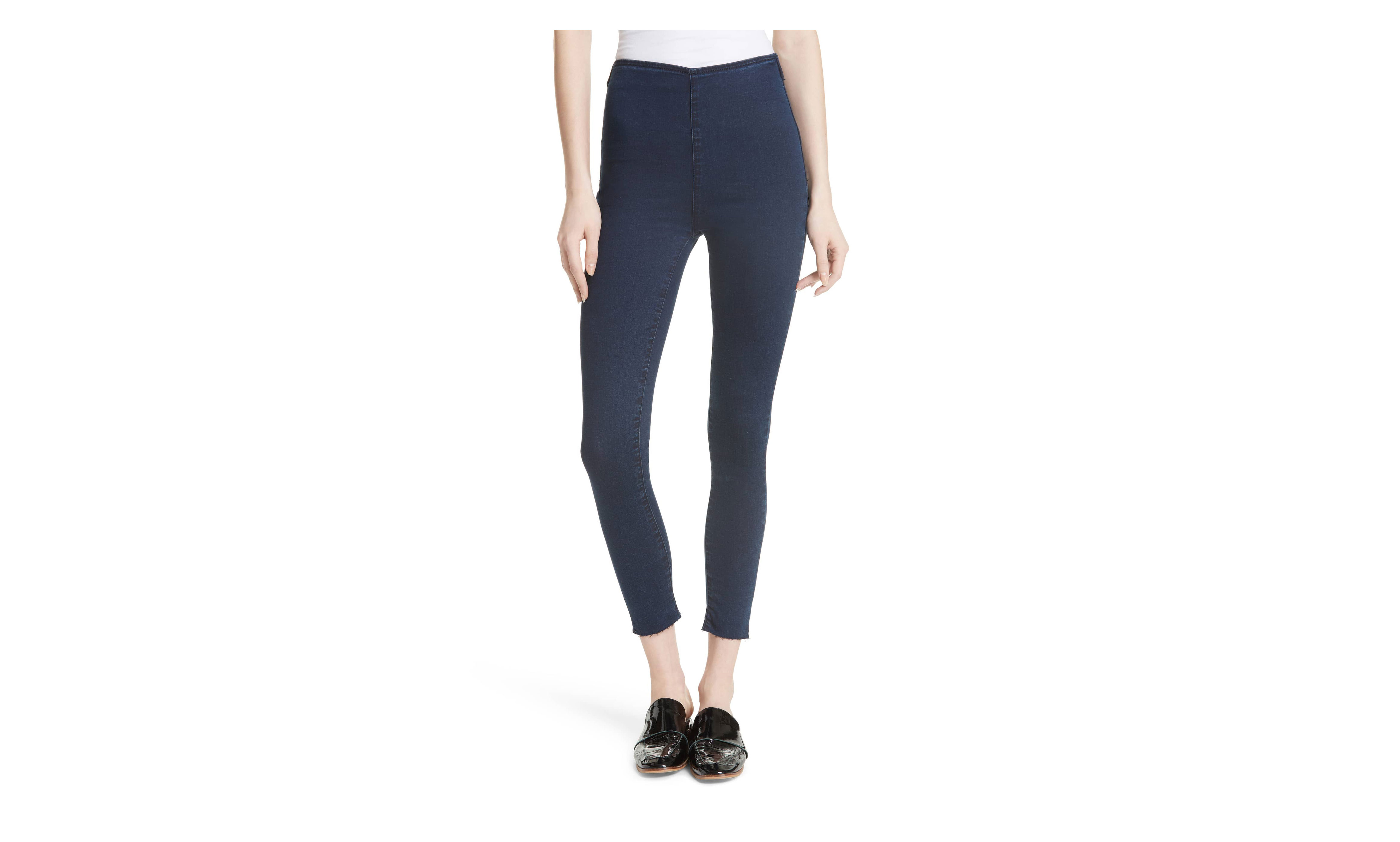 Free People Easy Goes it Blue Denim Leggings