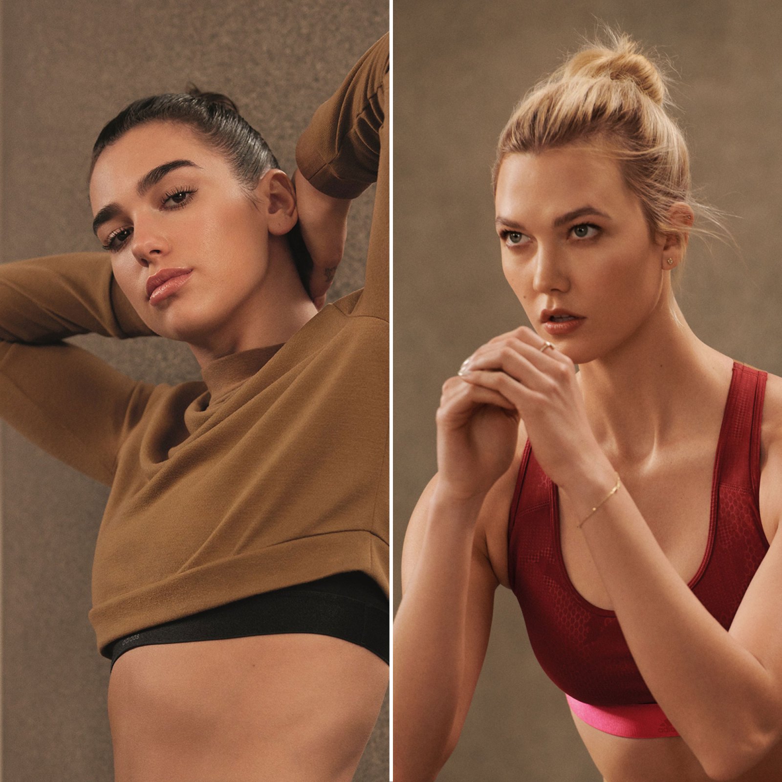 Equivalente danés Rezumar Karlie Kloss, Dua Lipa Star in Adidas Campaign, Talk Fitness Tips